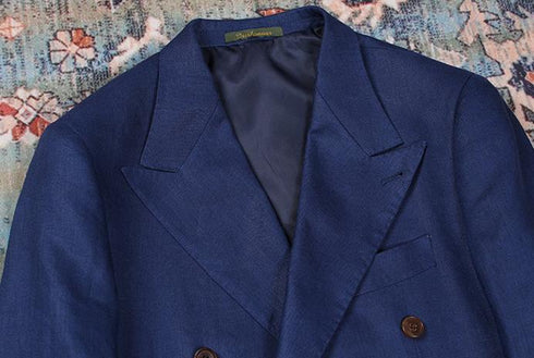 Blue Double-Breasted Linen Suit – Inspired by Classic Men’s Linen Suits Plus Size